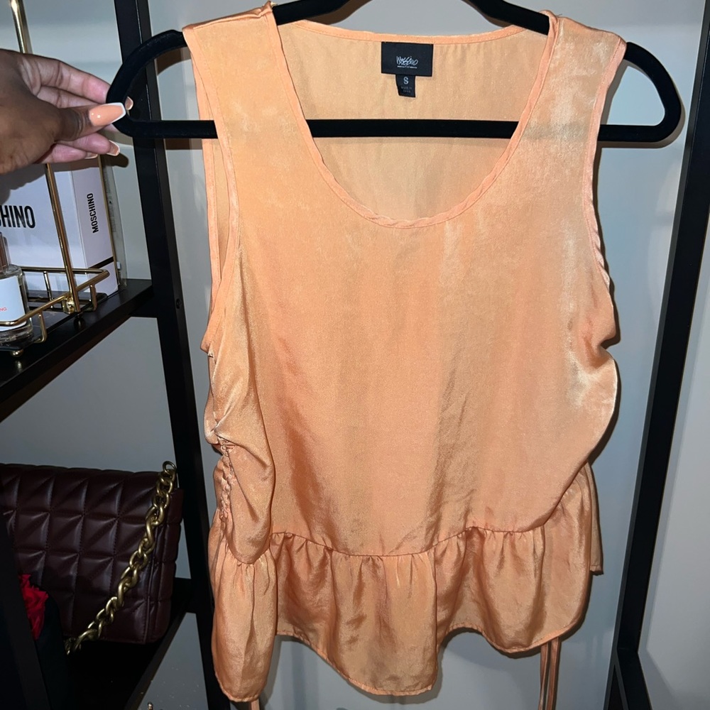 Satin Blouse with Peplum and drawstrings by Target Brand Mossimo size small